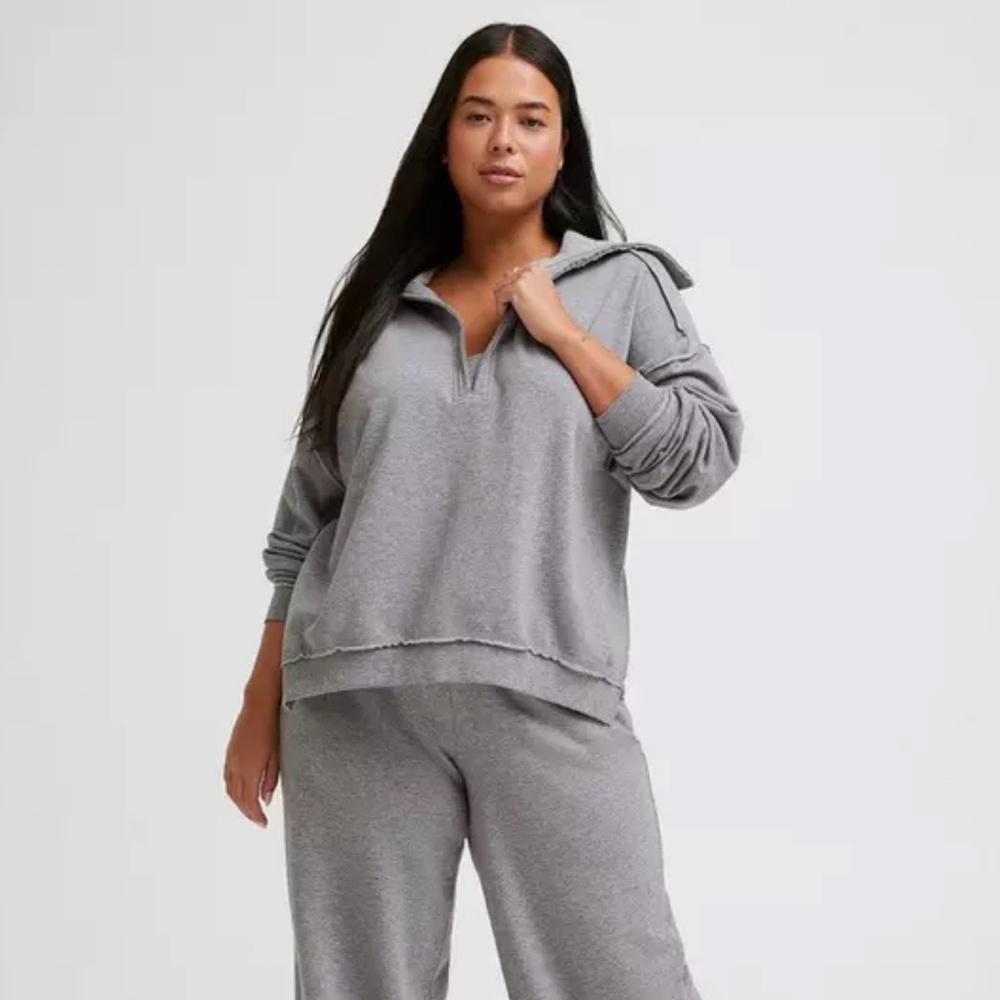 Torrid V-Neck Pullover Sweatshirt Heather Gray size 6XL